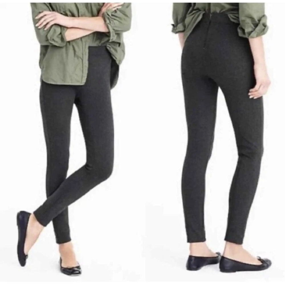 J.Crew Womens PM Pixie Back Zip Ponte Pants Charcoal Gray Workwear Slim Fit